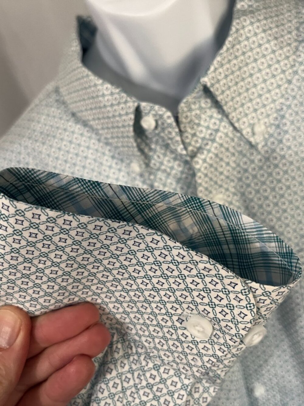 🤠 Wrangler George Strait Men’s Western Shirt White Green Blue 4XL 🔥 - Picture 5 of 7